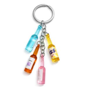Mini Bottle Keychain Set Colorful Cute Design p-1