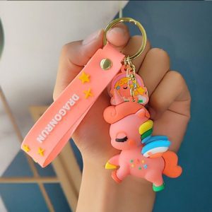 47 Cute Unicorn Keychain | Colorful Cartoon Keyring for Bag & School Bag