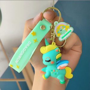 48 Cute Unicorn Keychain | Colorful Cartoon Keyring for Bag & School Bag