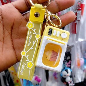 32 Yellow Mini Oven Keychain | Cute Light Up Keyring for Bag & School Bag