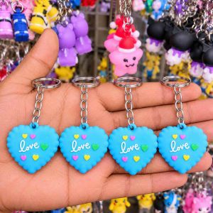 55 এক পিছ Cute Blue Love Heart Keychain 💙