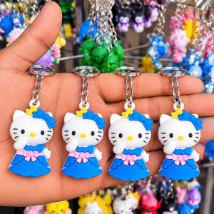 58 এক পিছ Cute Hello Kitty Blue Dress Keychain