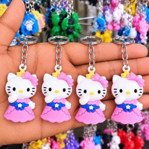 60এক পিছ Cute Hello Kitty Pink Dress Keychain