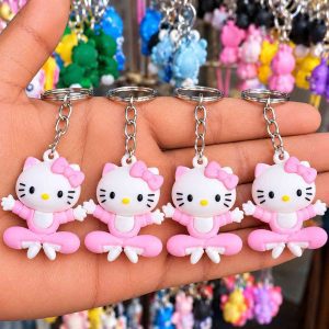 63 এক পিছ Cute Pink Hello Kitty Ballerina Keychain