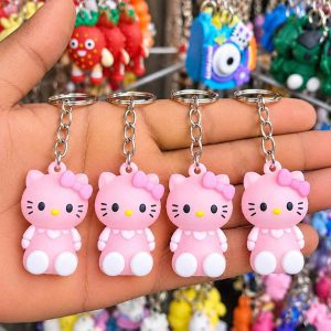 64 এক পিছ Pink Hello Kitty Keychain