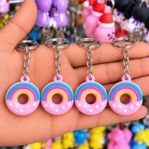 71এক পিছ Rainbow Donut Keychain