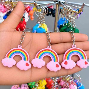 74 এক পিছ রেইনবো ক্লাউড কীচেইন | Rainbow Cloud Keychain